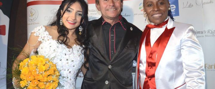Juarez Fernandes veste Talita Santos em casamento com Pepê